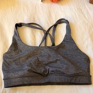 EUC Lululemon grey energy bra 8